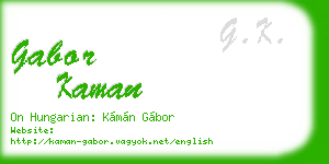gabor kaman business card