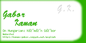 gabor kaman business card